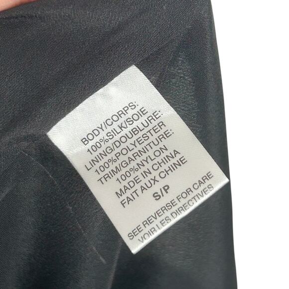 CAMI NYC The Soho Black Silk Lace Trim Open Back Sleeveless Slip Dress S - Picture 7 of 8